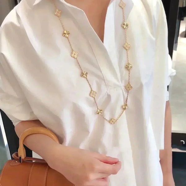 ˇShiny JewelryˇCLOVER 20 MOTIFS LASER DIAMOND NECKLACE