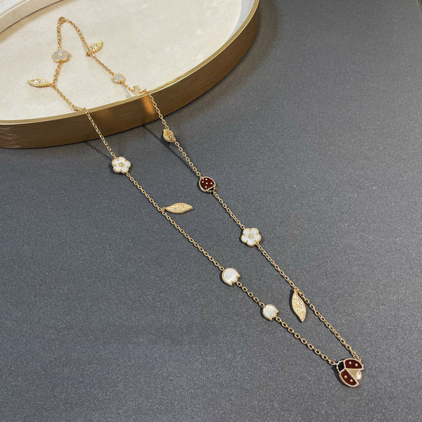 ˇShiny JewelryˇLUCKY SPRING 15 MOTIFS GOLD NECKLACE