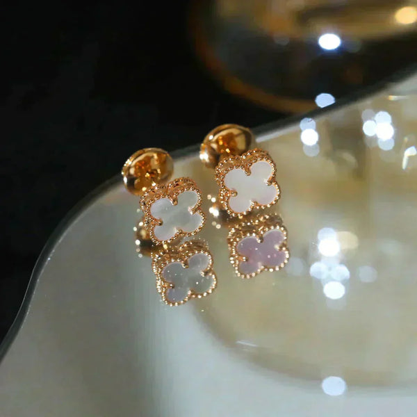 ˇShiny JewelryˇCLOVER MINI 9.5MM WHITE MOP EARRINGS