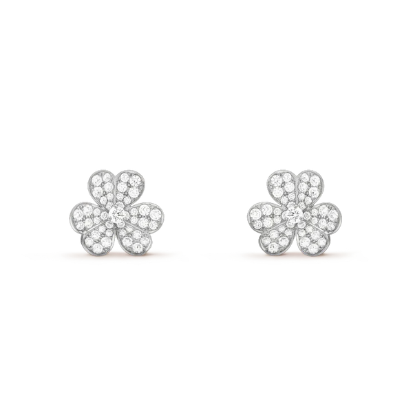 ˇShiny JewelryˇCLOVER COMOS DIAMOND EARRINGS SILVER