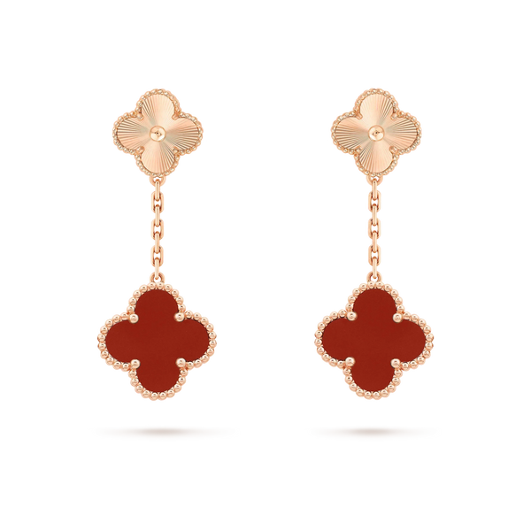 ˇShiny JewelryˇCLOVER 2 MOTIF  LASER CARNELIAN EARRINGS