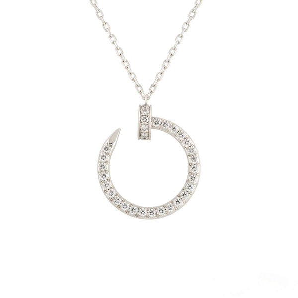 ˇShiny JewelryˇJUSTE NECKLACE SILVER DIAMONDS