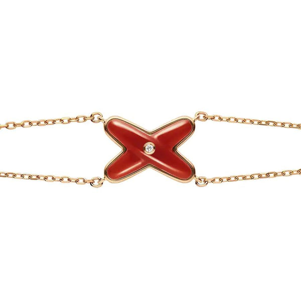 ˇShiny JewelryˇJEUX BRACELET CARNELIAN PINK GOLD 1 DIAMOND