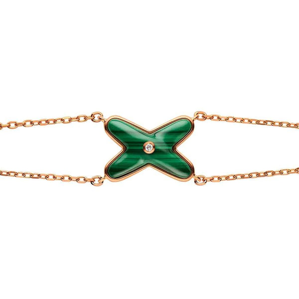 ˇShiny JewelryˇJEUX BRACELET MALACHITE PINK GOLD 1 DIAMOND