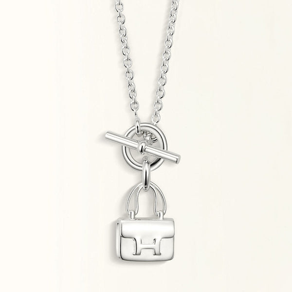 ˇShiny JewelryˇPOP H PEDANT SILVER NECKLACE