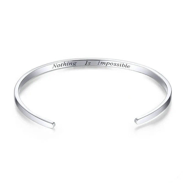 [SHINY]Engrave Courage Bangle Nothing is impossible Fashion