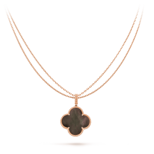 ˇShiny JewelryˇCLOVER 25MM GOLD DARK MOP BIG CLOVER NECKLACE