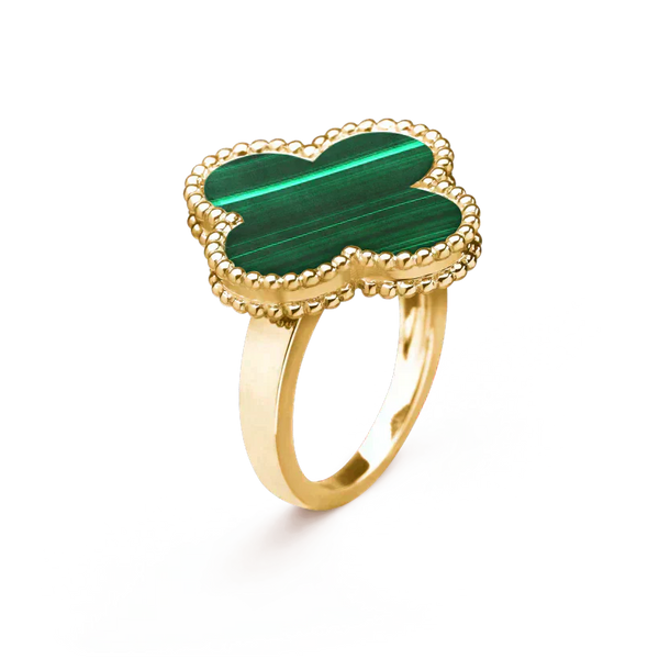 ˇShiny JewelryˇCLOVER MALACHITE RING